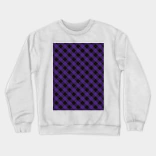 Halloween Purple and Black Check Gingham Plaid Crewneck Sweatshirt